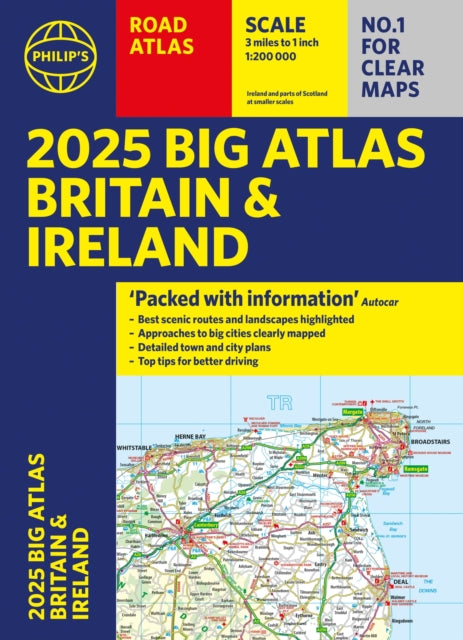 Book cover of: 2025 Philip's Big Road Atlas of Britain & Ireland
