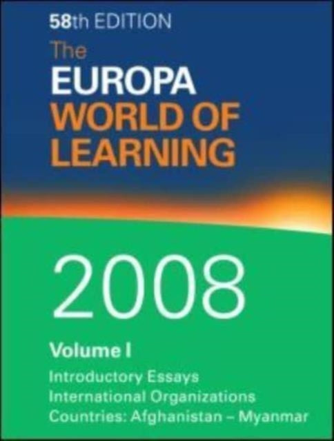 Book cover of: Europa World of Learning 2008 Volume 1. By: Europa Europa Publications