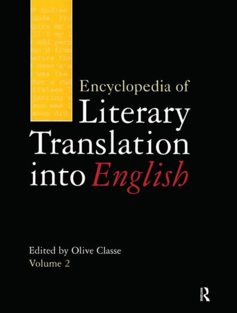 Book cover of: Encyclopedia of Literary Translation into English