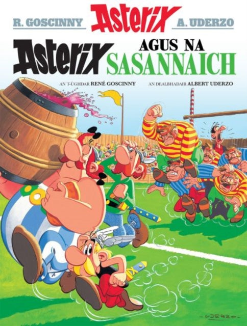 Book cover of: Asterix Agus Na Sasannaich (Gaelic). By: René Goscinny