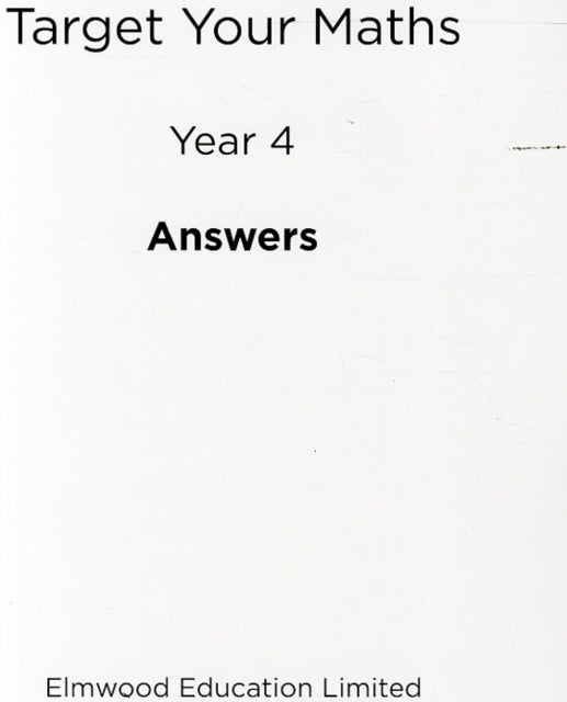 Target Your Maths Year 4 Answer Book 9781906622329 Stephen Pearce