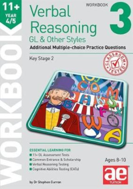Book cover of: 11+ Verbal Reasoning Year 4/5 GL & Other Styles Workbook 3