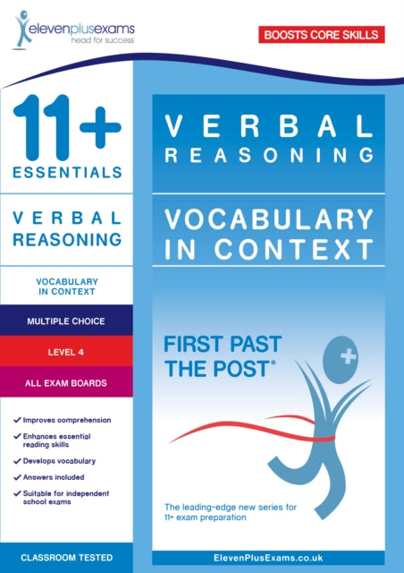 Book cover of: 11+ Essentials Verbal Reasoning: Vocabulary in Context Level 4