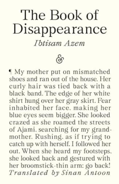 Book cover of: Book of Disappearance. By: Ibtisam Azem
