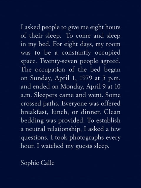 Book cover of: Sophie Calle: The Sleepers. By: Sophie Calle