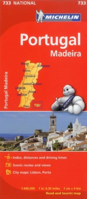 Book cover of: Portugal & Madeira - Michelin National Map 733. By: Michelin