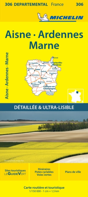 Book cover of: Aisne Ardennes Marne - Michelin Local Map 306