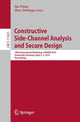 Book cover of: Constructive Side-Channel Analysis and Secure Design. By: Ilia Polian