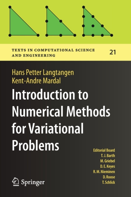 Book cover of: Introduction to Numerical Methods for Variational Problems. By: Hans Petter Langtangen