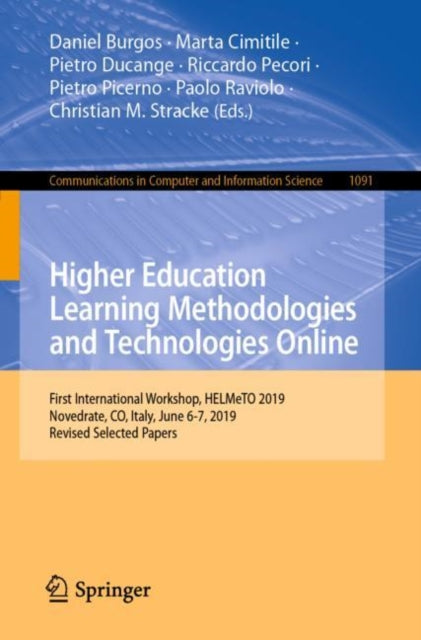 Book cover of: Higher Education Learning Methodologies and Technologies Online. By: Daniel Burgos