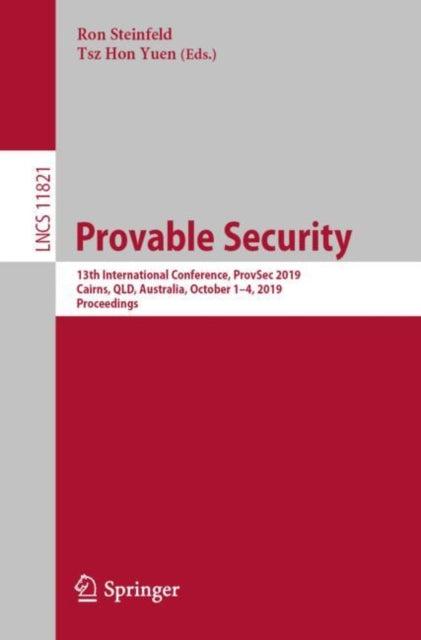 Book cover of: Provable Security. By: Ron Steinfeld