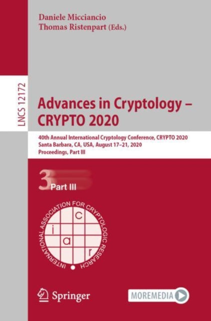 Book cover of: Advances in Cryptology – CRYPTO 2020. By: Daniele Micciancio
