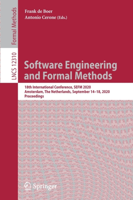 Book cover of: Software Engineering and Formal Methods. By: Frank de Boer