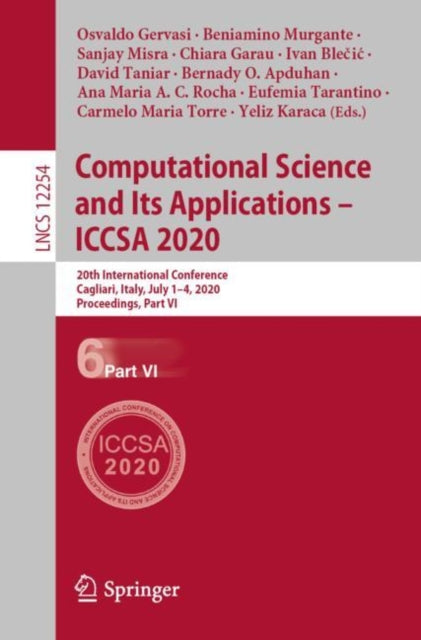 Book cover of: Computational Science and Its Applications – ICCSA 2020. By: Osvaldo Gervasi
