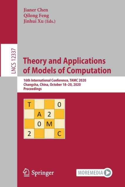 Book cover of: Theory and Applications of Models of Computation. By: Jianer Chen
