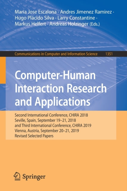 Book cover of: Computer-Human Interaction Research and Applications. By: Maria Jose Escalona