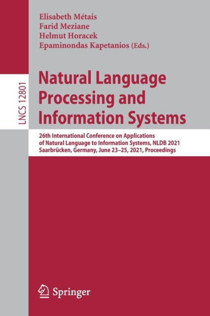 Book cover of: Natural Language Processing and Information Systems. By: Elisabeth Métais