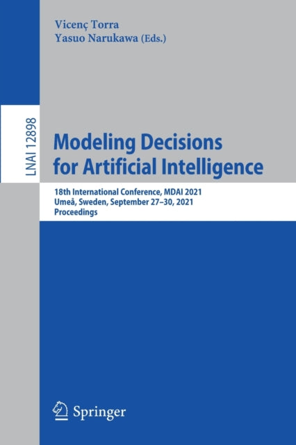 Book cover of: Modeling Decisions for Artificial Intelligence. By: Vicenç Torra