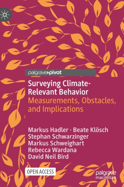 Book cover of: Surveying Climate-Relevant Behavior. By: Markus Hadler