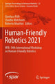 Book cover of: Human-Friendly Robotics 2021. By: Gianluca Palli