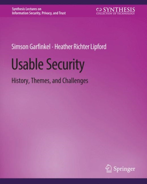 Book cover of: Usable Security. By: Simson Garfinkel