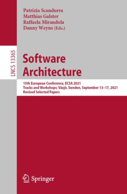 Book cover of: Software Architecture. By: Patrizia Scandurra