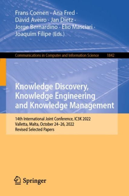 Book cover of: Knowledge Discovery, Knowledge Engineering and Knowledge Management. By: Frans Coenen