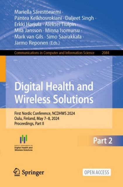 Book cover of: Digital Health and Wireless Solutions. By: Mariella Särestöniemi