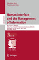 Book cover of: Human Interface and the Management of Information. By: Hirohiko Mori