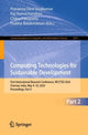 Book cover of: Computing Technologies for Sustainable Development. By: Prasanna Devi Sivakumar