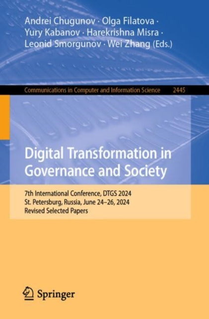 Book cover of: Digital Transformation in Governance and Society
