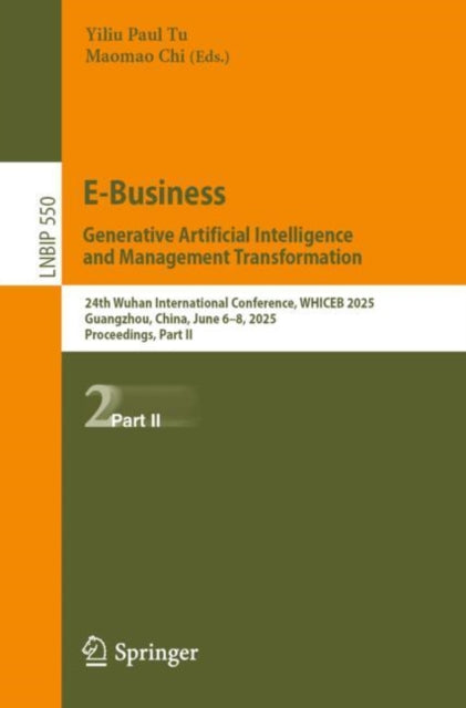 Book cover of: E-Business. Generative Artificial Intelligence and Management Transformation