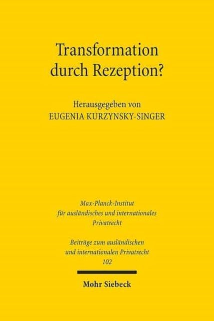 Book cover of: Transformation durch Rezeption?. By: Eugenia Kurzynsky-Singer