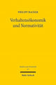 Book cover of: Verhaltensokonomik und Normativitat. By: Philipp Hacker