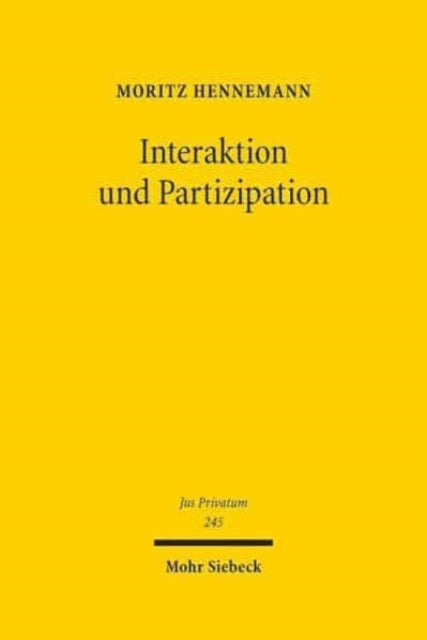 Book cover of: Interaktion und Partizipation. By: Moritz Hennemann