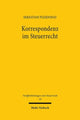 Book cover of: Korrespondenz im Steuerrecht. By: Sebastian Plesdonat