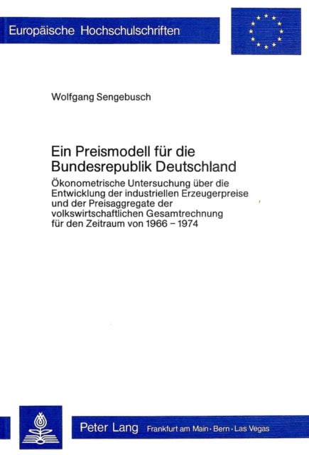 Book cover of: Ein Preismodell fuer die Bundesrepublik Deutschland. By: Wolfgang Sengebusch