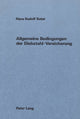 Book cover of: Allgemeine Bedingungen der Diebstahl-Versicherung