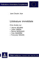 Book cover of: Litterature immediate. By: Jean-Claude Joyce