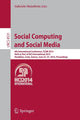 Book cover of: Social Computing and Social Media. By: Gabriele Meiselwitz