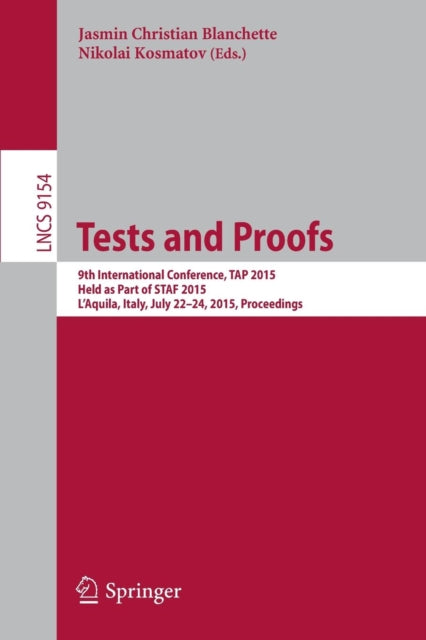 Book cover of: Tests and Proofs. By: Jasmin Christian Blanchette