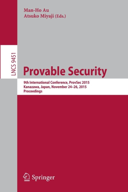 Book cover of: Provable Security. By: Man-Ho Au