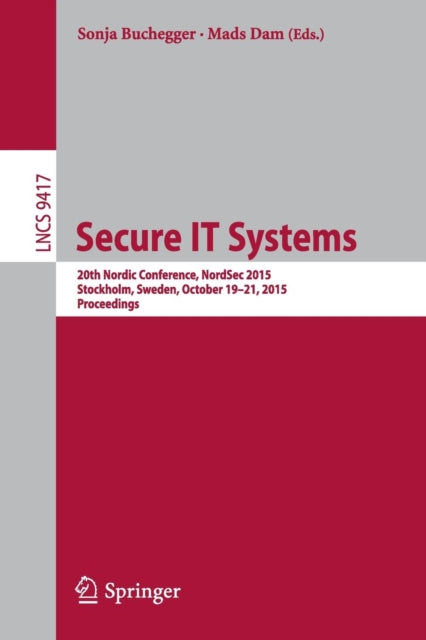 Book cover of: Secure IT Systems. By: Sonja Buchegger