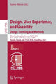 Book cover of: Design, User Experience, and Usability: Design Thinking and Methods. By: Aaron Marcus
