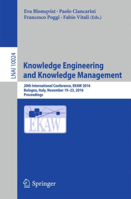 Book cover of: Knowledge Engineering and Knowledge Management. By: Eva Blomqvist