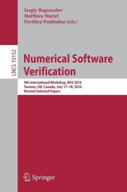 Book cover of: Numerical Software Verification. By: Sergiy Bogomolov
