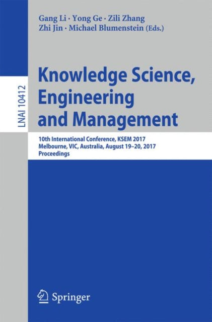 Book cover of: Knowledge Science, Engineering and Management. By: Gang Li