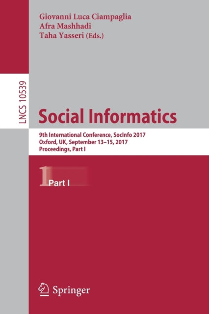 Book cover of: Social Informatics. By: Giovanni Luca Ciampaglia