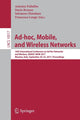 Book cover of: Ad-hoc, Mobile, and Wireless Networks. By: Antonio Puliafito