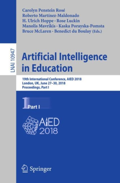 Book cover of: Artificial Intelligence in Education. By: Carolyn Penstein Rosé